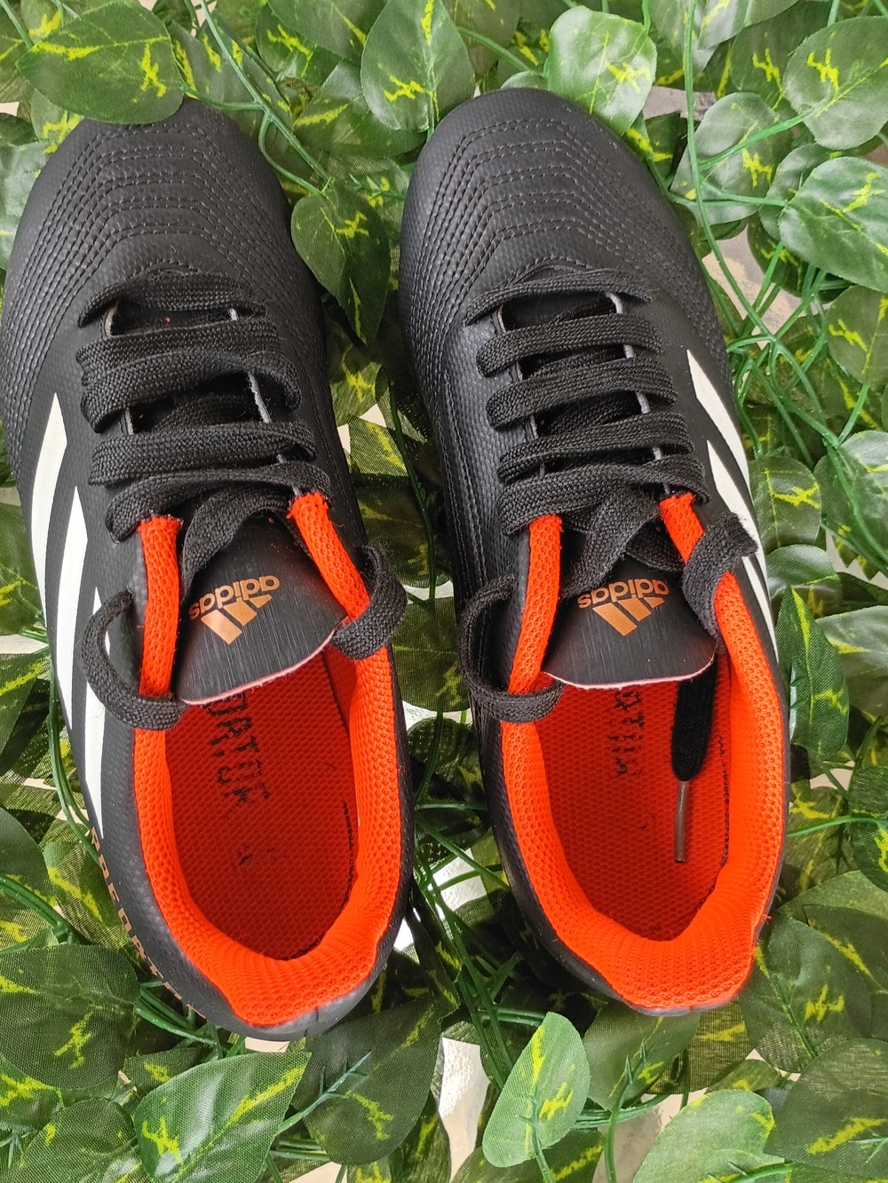 Adidas Kids Black & Orange Athletic Shoes, Size 3